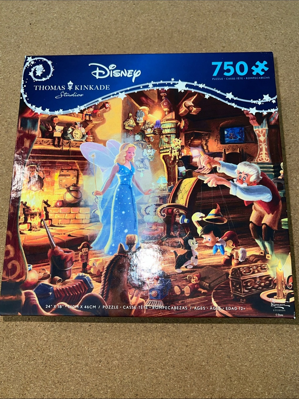 Ceaco Disney Thomas Kinkade Pinocchio Jigsaw Puzzle 750 Pc